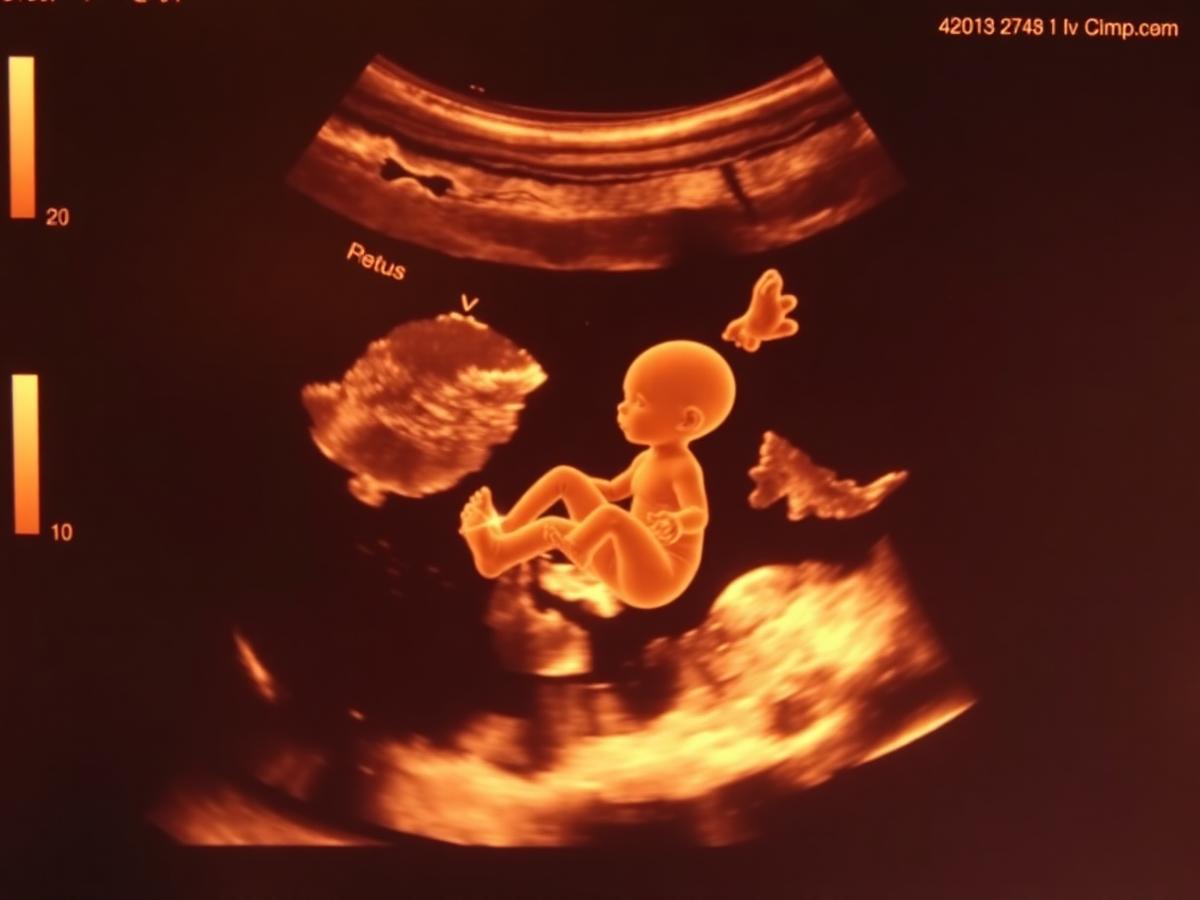Imagem de ecografia 4D do bebê